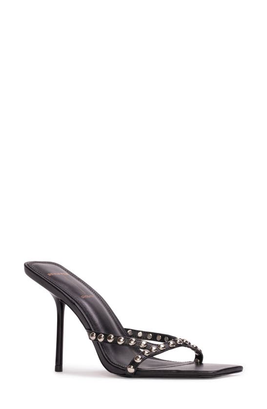 Shop Black Suede Studio Leo Slide Sandal In Black Buffed Nappa Studs