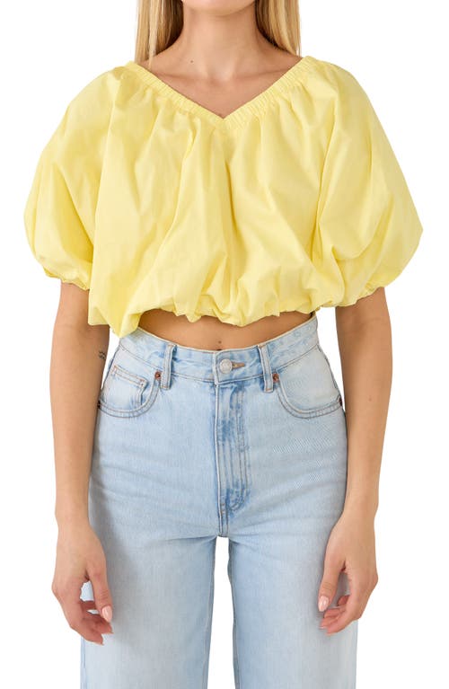 Puff Crop Blouse in Yellow