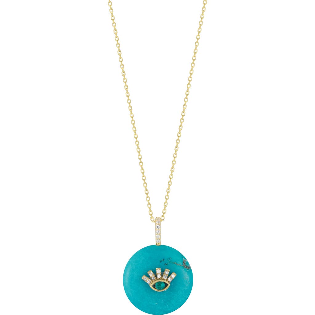Sphera Milano 14k Gold Plate Evil Eye Pendant Necklace In Gold