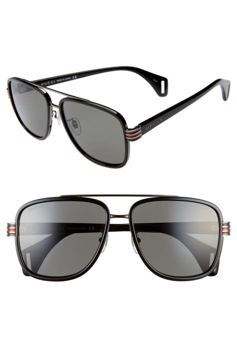 58mm Square Aviator Sunglasses