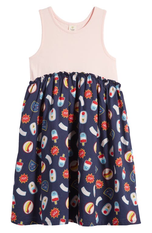 Tucker + Tate Kids' Cotton Dress in Pink English- Navy Patch Toss