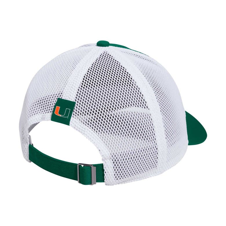 Shop Adidas Originals Adidas Green Miami Hurricanes Mascot Block Letter Slouch Trucker Adjustable Hat