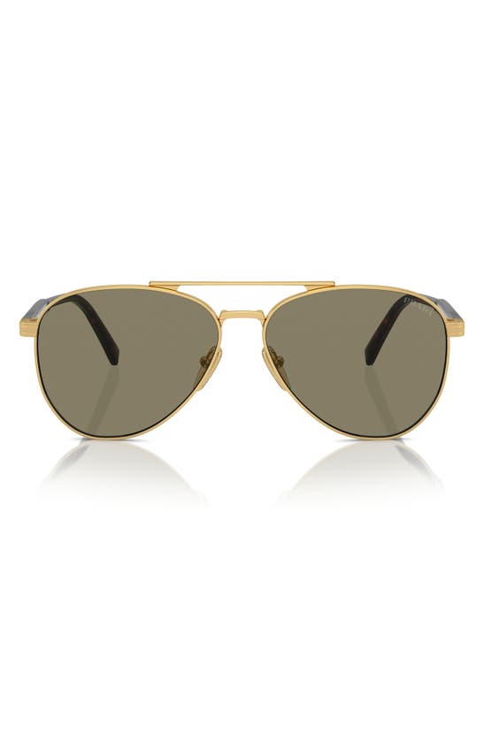 Prada 61mm Pilot Sunglasses In Lite Brown
