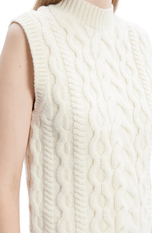 Shop Theory Felted Wool & Cashmere Cable Sweater Vest In Ivory