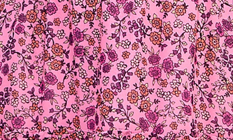 Shop Koko + Mason Sleeveless Ruffle Floral Print Minidress In Pink Floral
