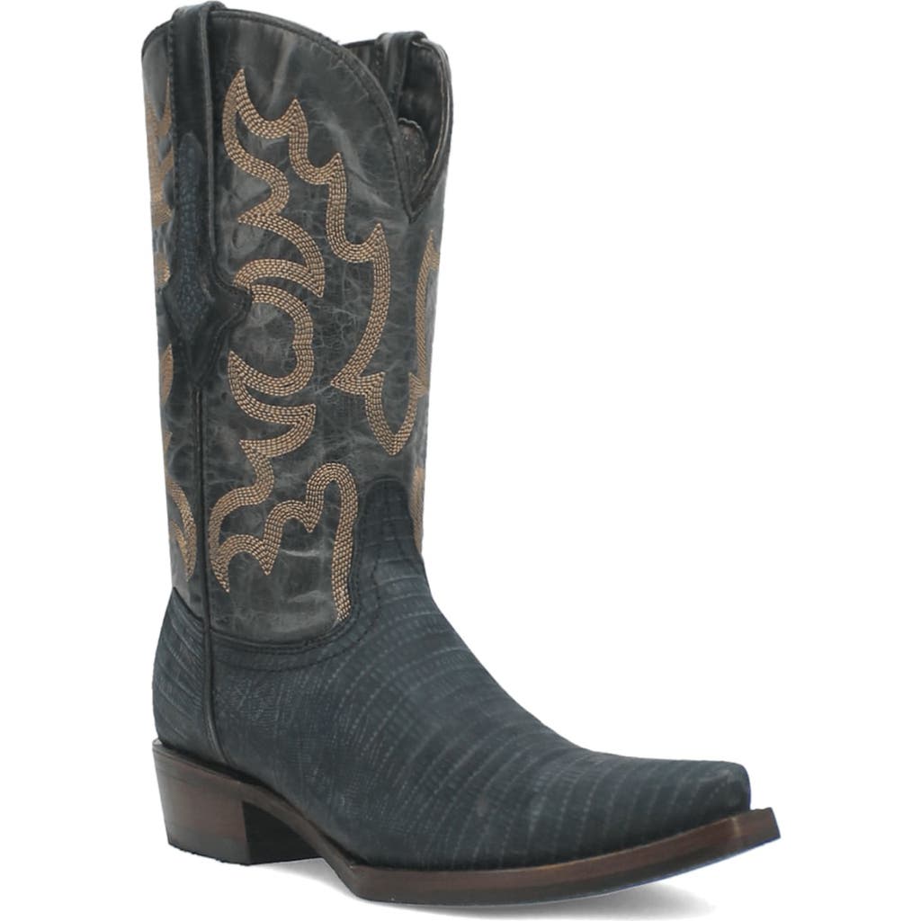 Dingo The Duke Lizard Embossed Cowboy Boot in Navy