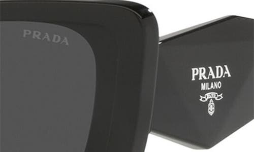 Prada Pr 08ys 1ab5s0 Cat Eye Sunglasses In Black/dark Grey