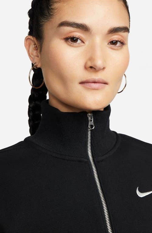 Shop Nike Sportswear Phoenix Fleece Crop Sweatshirt In Black/sail