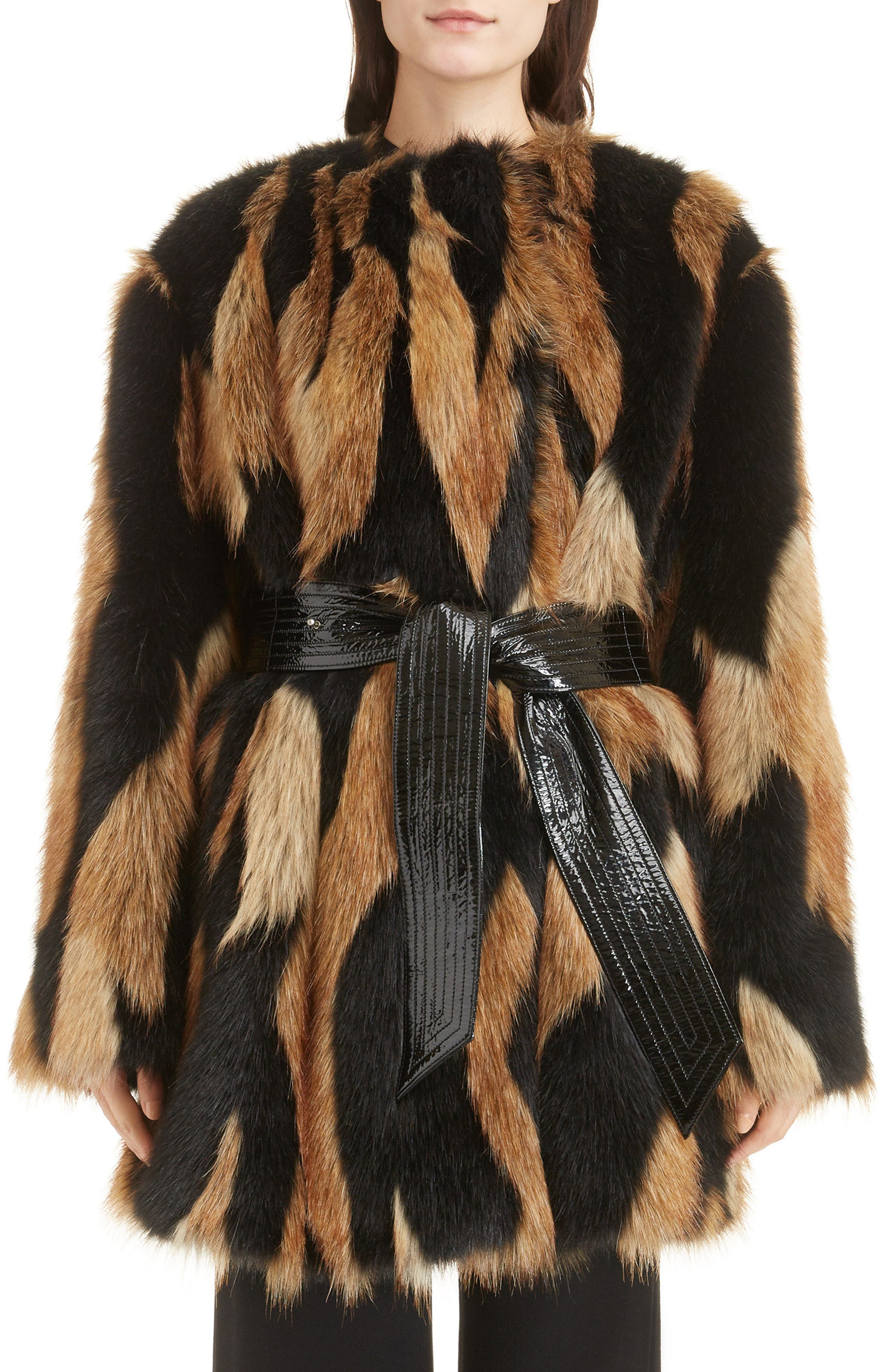 Givenchy Bicolor Faux Fur Coat Nordstrom
