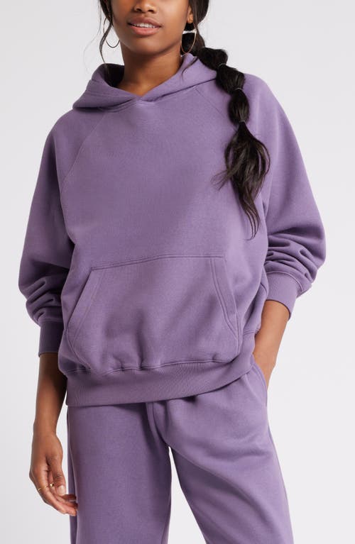 Shop Bp. Fleece Detail Oversize Raglan Hoodie In Purple Montana