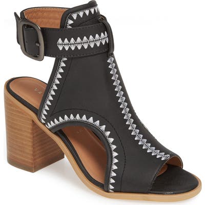 Very Volatile Yankee Embroidered Shield Sandal, Black