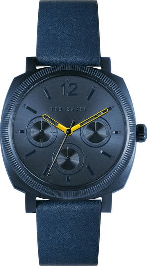 Ted Baker London Caine Leather Strap Watch 42mm Nordstrom
