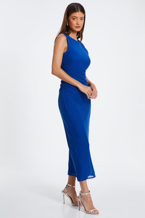 Shop Quiz Ity Ruched Maxi Dress In Blue