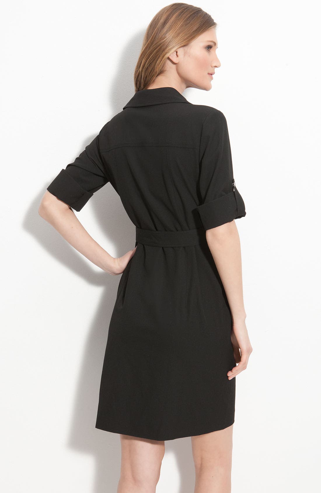 michael michael kors roll sleeve belted shirt dress