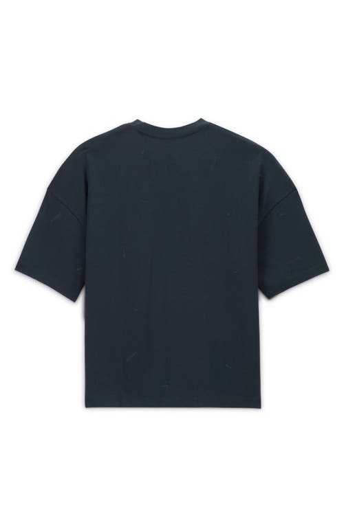 Shop Nike X Jacquemus Logo Cotton T-shirt In Dark Obsidian