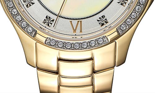 Bulova Swarovski Crystal Pavé Quartz Bracelet Watch, 32mm In Gold-tone