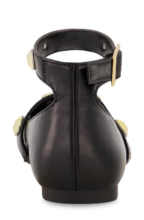 Marc Fisher Tashi Ankle Strap Flat In Black