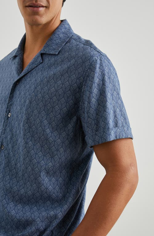 RAILS RAILS ATLAS GEO PRINT LINEN-BLEND CAMP SHIRT 