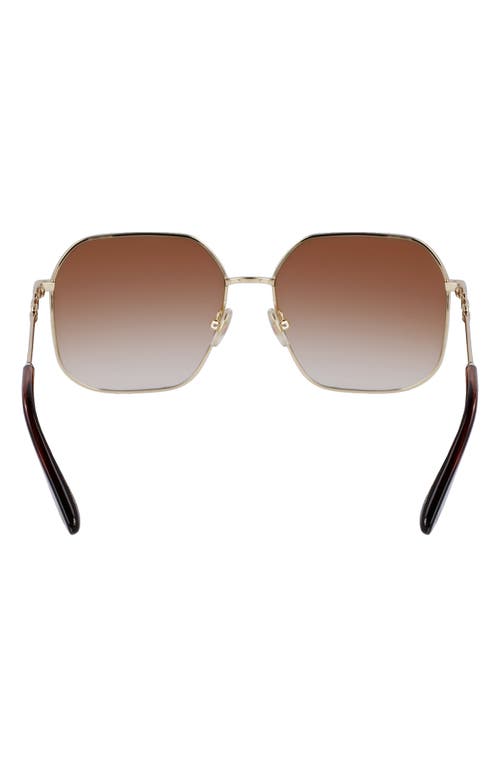 Shop Victoria Beckham 58mm Square Sunglasses In Gold/honey