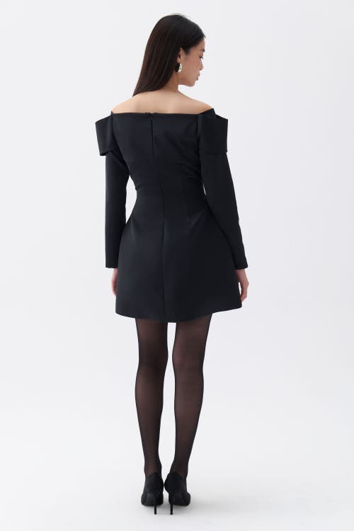 Shop Nocturne Off The Shoulder Minidress In Black