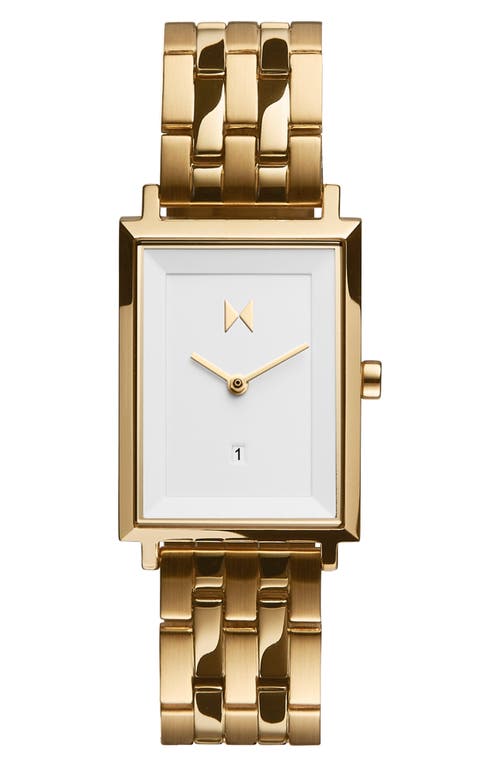 Mvmt Signature Square Mason Watch, 18mm X 24mm In Gold/white/gold