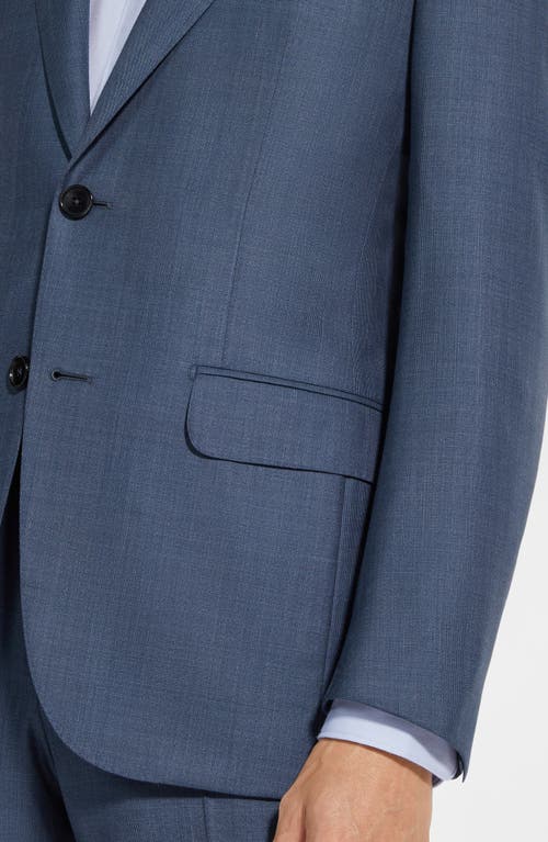 Shop Zegna Centoventimilia Subtle Plaid Wool Suit In Steel Blue