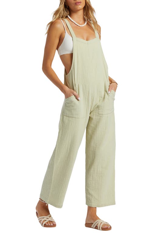 Pacific Time Cotton Gauze Jumpsuit in Light Avocado