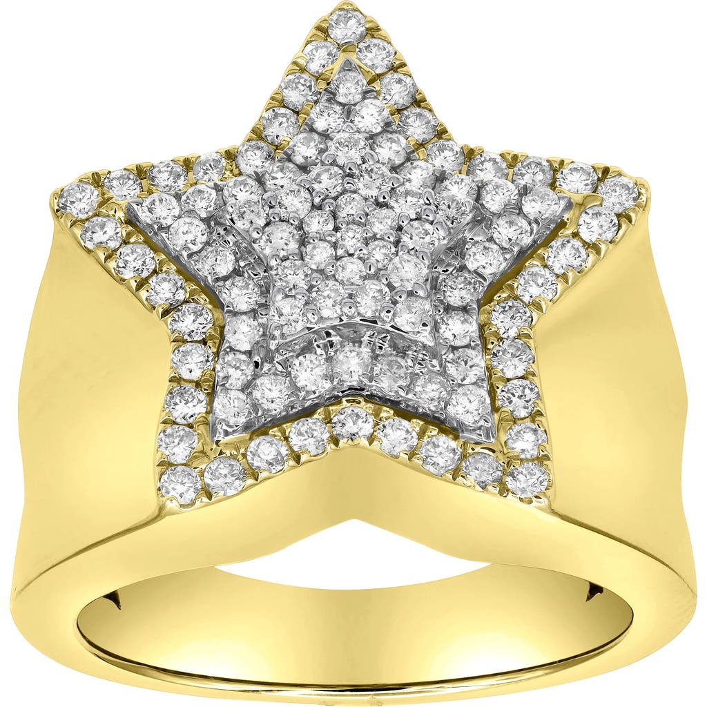 Luvmyjewelry Star Studded Bling 14k Yellow Gold 3 Layered Star Ring In 14k Yellow Gold