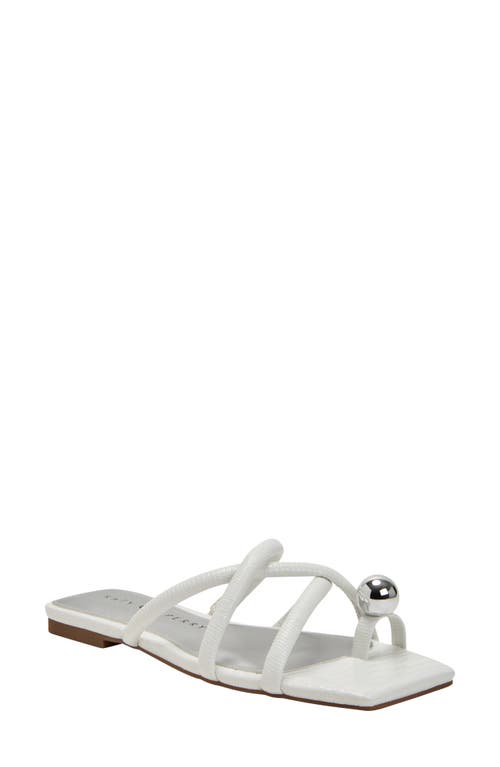 The Camie Slide Sandal in Optic White