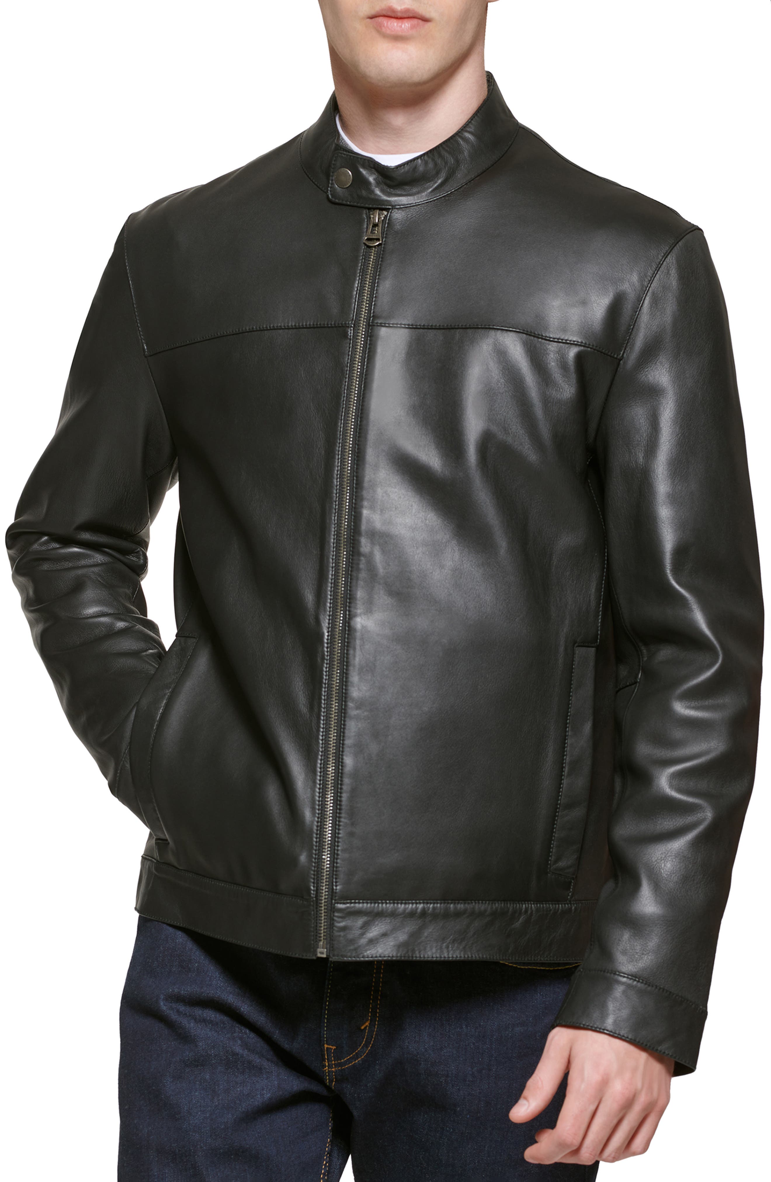 hugo boss leather jacket nordstrom