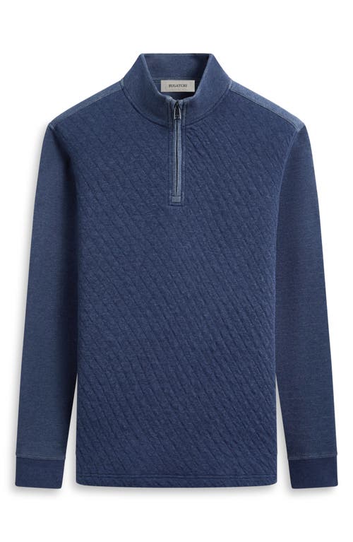 Shop Bugatchi Quarter Zip Pullover In Navy