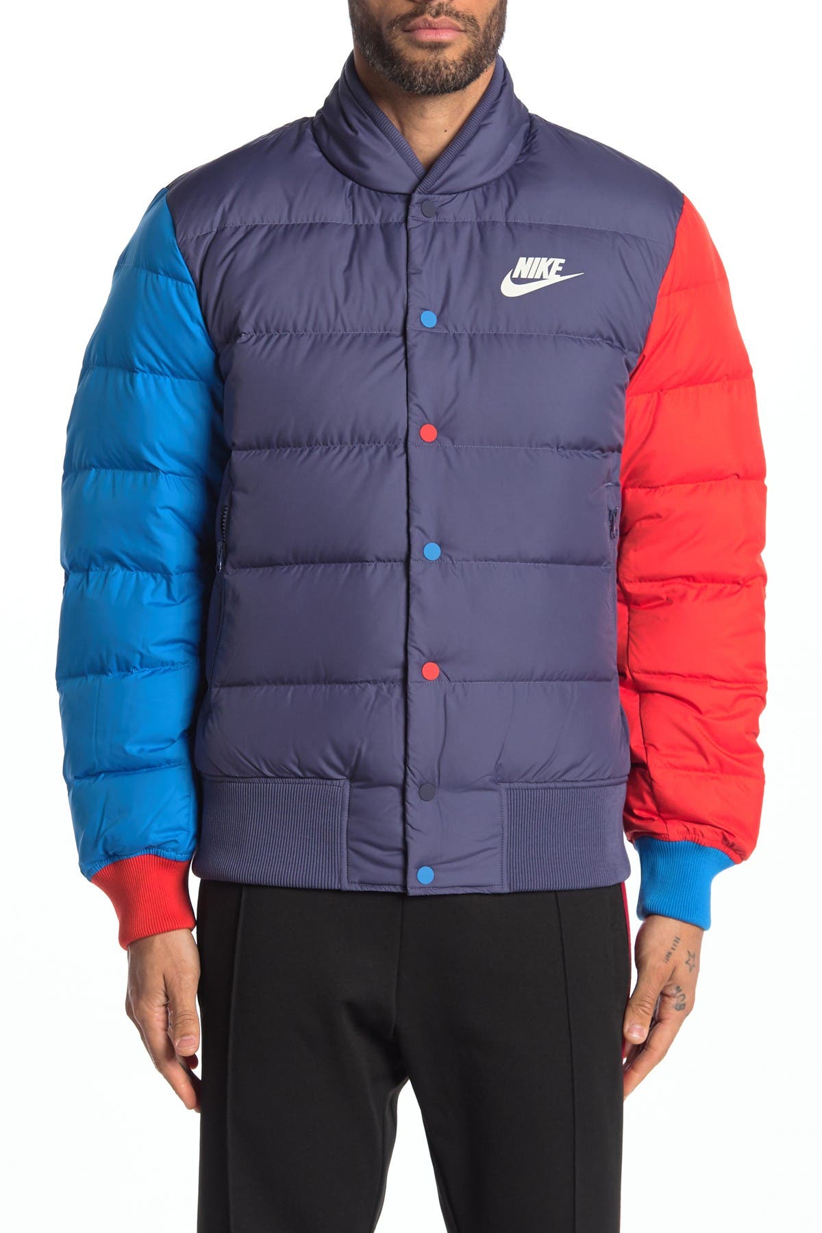 nike quilted bomber jacket