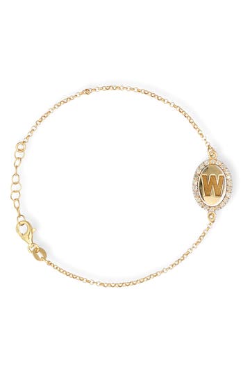 Meshmerise Diamond Initial Disc Bracelet In Yellow-w