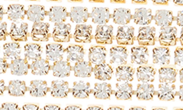 Eye Candy Los Angeles Crystal Fringe Statement Earrings In Gold