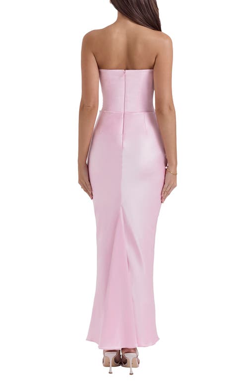 Shop House Of Cb Persephone Strapless Corset Satin & Stretch Crepe Mermaid Gown In Rose Shadow