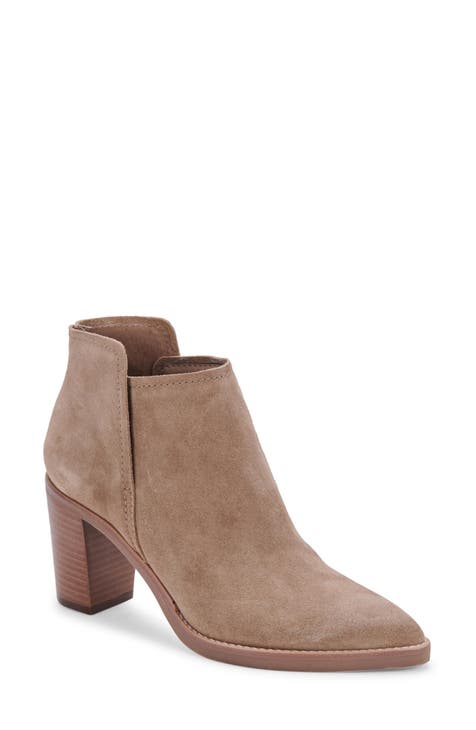 Dolce Vita Womens 9 Grey Suede Stacked Heel Ankle Boots - ayanawebzine.com