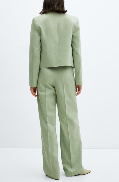 Shop Mango Sevilla Straight Leg Trousers In Green