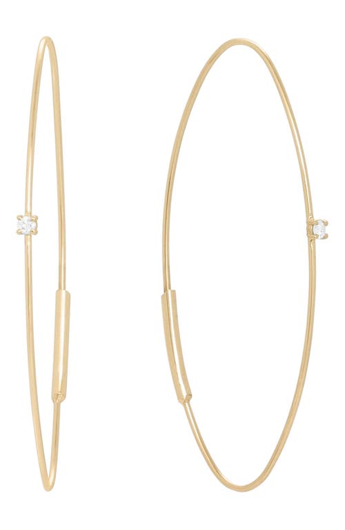 Lana Small Wire Diamond Oval Hoop Threader Earrings in Yg at Nordstrom