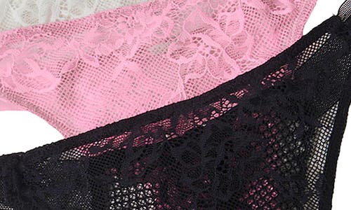 FREE PEOPLE FREE PEOPLE REYA ASSORTED 3-PACK LACE & MESH THONGS