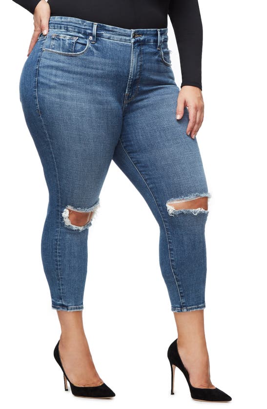 Shop Good American Good Legs High Waist Crop Skinny Jeans In Blue261