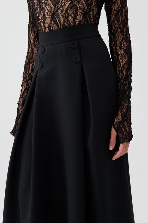 Shop Nocturne Button Designed Midi Skirt In Black