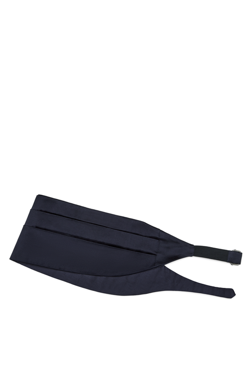 Shop Brunello Cucinelli Cotton And Silk Satin Cummerbund In Navy Blue