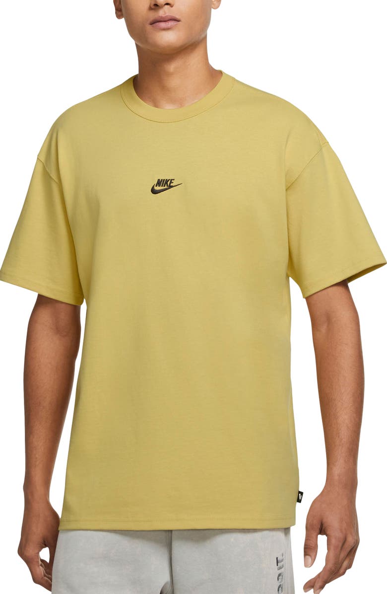 NIKE Sportswear Oversize Embroidered Logo T-Shirt, Main, color, SATURN GOLD/ BLACK