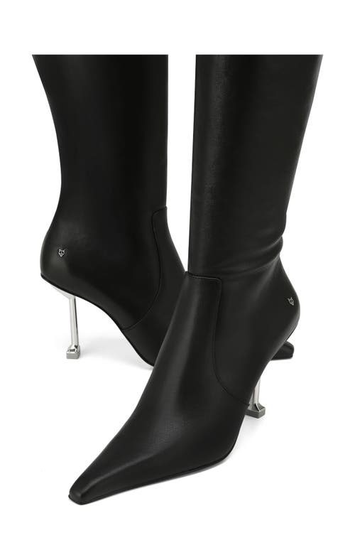 Shop Naked Wolfe Venture Pointed Toe Knee High Boot In Black-nappa Cow Leather