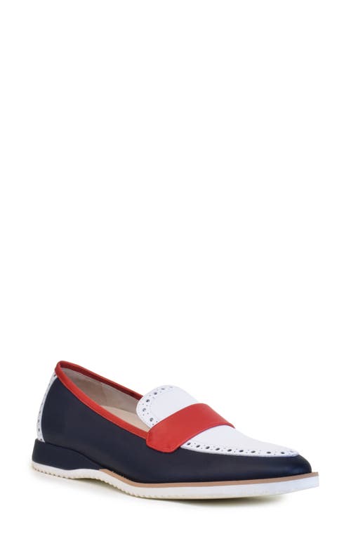 Amalfi by Rangoni Ele Loafer in Blue/White Rosso Leather