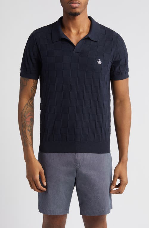 Original Penguin Jacquard Basketweave Johnny Collar Polo Sweater at Nordstrom,