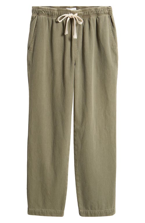 Frame Drawstring Terry Cloth Travel Pants In Smokey Olive