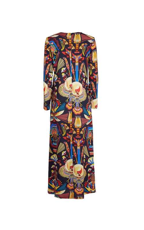 La Doublej Nephthys-print Maxi Dress In Nephthys Navy