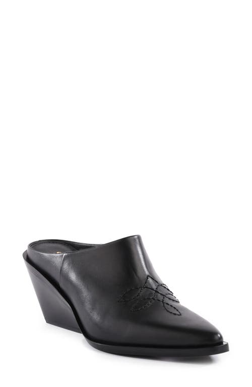 Seychelles Spirit Pointed Toe Mule in Black Leather 