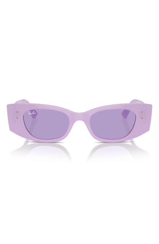 Ray Ban Kat 49mm Small Rectangular Sunglasses In Violet